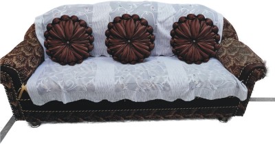 RACCOON Classic Look Microfibre Solid Cushion Pack of 3(Brown)