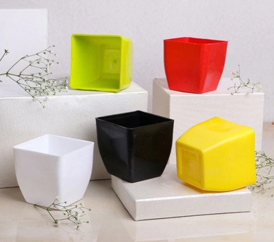 SNSHOPEE Beautiful and 5 inch Size Pot Gamla for Home and Garden Decoration Plant Container Set(Pack of 5, Plastic)