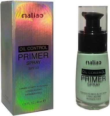 maliao Oil Control Primer Spray Enhanced with Aloe Vera Long Lasting Paraben Free S1 Primer  - 40 ml(Green)