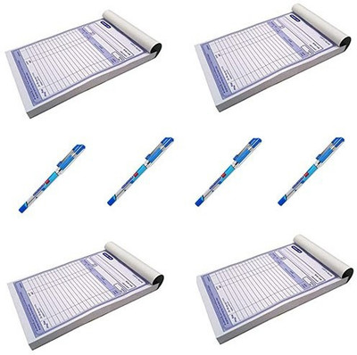 Kshivi 4 A5 Size Bill Book 200 Pages (100 Printed and 100 Plain) With 4 Butterflow Pen 4 Bill Book With 4 Pen 1-Part Bill Book(200 Sets)