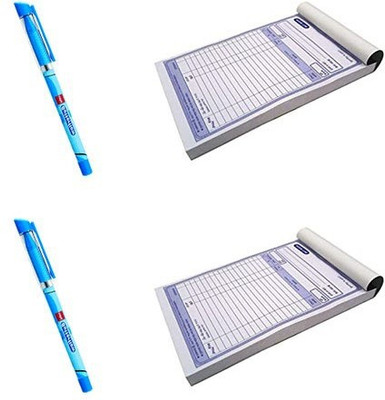 Kshivi 2 A5 Size Bill Book 200 Pages (100 Printed and 100 Plain) With 2 Butterflow Pen 2 Bill Book With 2 Pen 1-Part Bill Book(200 Sets)