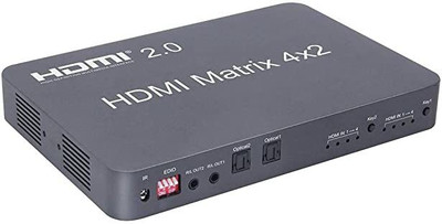 Etzin 4K HDMI Matrix Switcher Splitter 4 in 2(EPL-487H) Media Streaming Device(Grey)