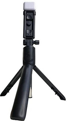 Jonal Style R1S Professional Video Bluetooth Selfie Stick with Flash Light with Stand Tripod(Black, Supports Up to 400 g)