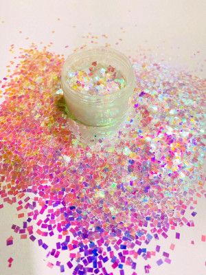 Mahir Glitter Chunky Glitter White Holographics Square For Nail Art & Art & Craft(white holographics)
