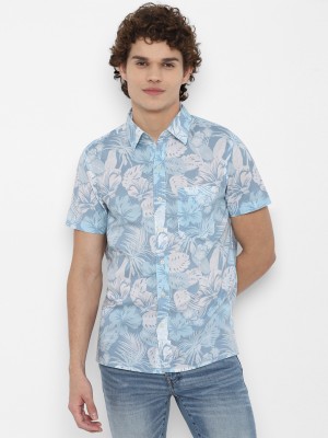 American Eagle Outfitters Men Floral Print Casual Blue Shirt