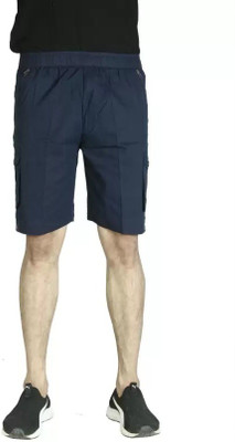 ADITYA TRADE LINK Solid Men Blue Cargo Shorts