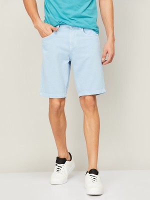 BOSSINI Solid Men Blue Regular Shorts