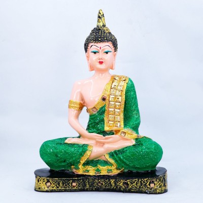 Flipkart Perfect Homes Graceful Meditating Blessing Beautiful Resin Finishing Buddha Decorative Showpiece  -  23 cm(Marble, Green)