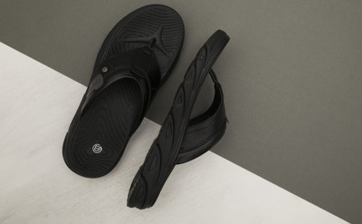 BIG FOX Men Alphabounce-2 Comfortable | Ultra-Light | Bounce Back Technology| Flip Flops(Black , 9)