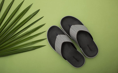 BIG FOX Men Alphabounce-2 Comfortable | Ultra-Light | Bounce Back Technology| Flip Flops(Grey, Black , 6)