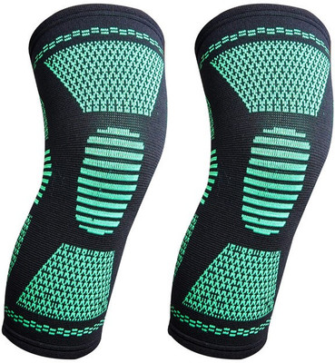 Quefit Premium 3D Knee Cap For Unisex Green Knee Support