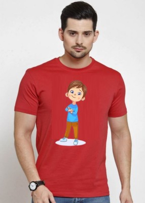 ELEGANT FOX Printed Men Round Neck Red T-Shirt