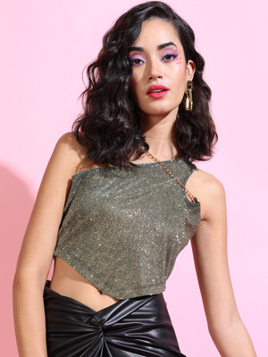 Tokyo Talkies Party Solid Women Black Top