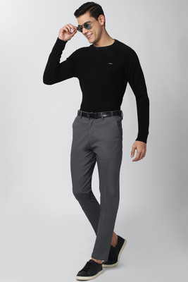 PETER ENGLAND Regular Fit Men Grey Trousers