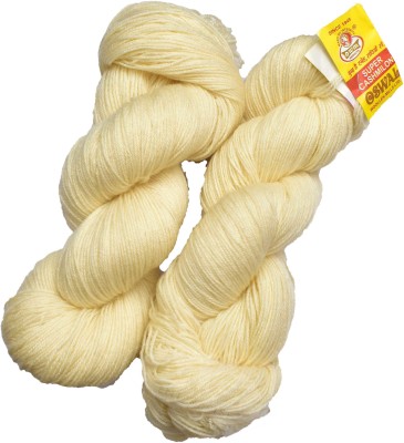 KNIT KING Represents Oswal 3 Ply Knitting Yarn Wool, Cream 300 gm ART - B