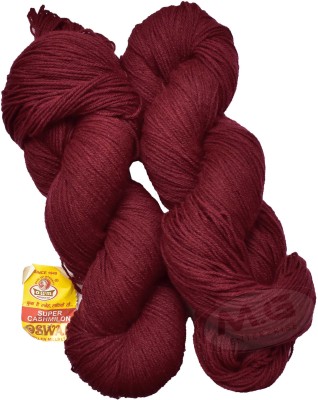 M.G Enterprise Represents Oswal 3 Ply Knitting Yarn Wool, Mehroon 400 gm