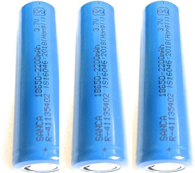 DHRUV-PRO 3.7v 2200mAh Li-Ion 18650 Rechargeable -(Pack of-3)  Battery(Pack of 3)