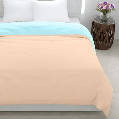 RD11 Solid King Comforter for  Mild Winter(Microfiber, Aqua-Peach)