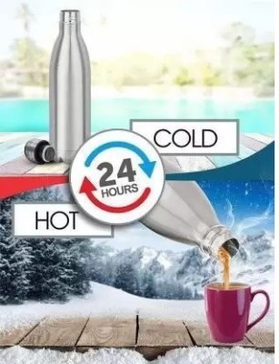 Perikam Thermosteel 24 Hours Hot and Cold 1000 ml Steel Water Bottle 1000 ml Bottle(Pack of 1, Silver, Steel)