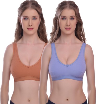 Viral Girl Women Sports Non Padded Bra(Brown, Purple)