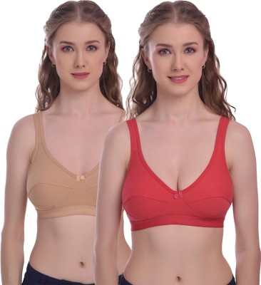 Viral Girl Women Sports Non Padded Bra(Beige, Red)