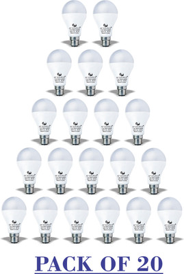 AP Source 7 W Basic Round B22 LED Bulb(White, Pack of 20)