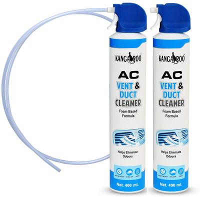 KANGAROO Car AC Vent & Duct Cleaner 400 ML Each Effective Cleaning 400 ML Each ( Pack of 2) Vehicle Interior Cleaner(800 ml)