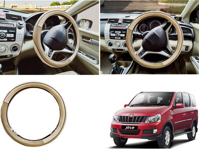 EXCHANGE CARTRENDING Steering Cover For Mahindra Universal For Car(Beige, Leather)
