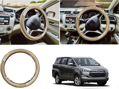 EXCHANGE CARTRENDING Steering Cover For Toyota Universal For Car(Beige, Leather)