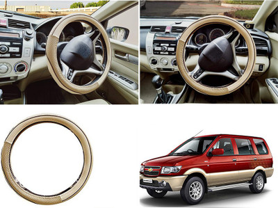EXCHANGE CARTRENDING Steering Cover For Chevrolet Universal For Car(Beige, Leather)