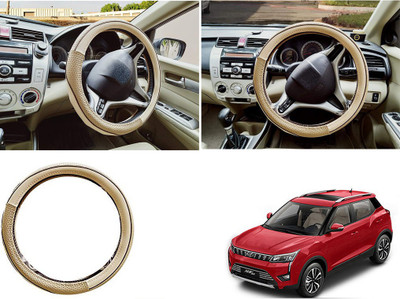EXCHANGE CARTRENDING Steering Cover For Mahindra Universal For Car(Beige, Leather)