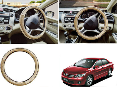 EXCHANGE CARTRENDING Steering Cover For Toyota Universal For Car(Beige, Leather)