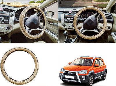 EXCHANGE CARTRENDING Steering Cover For Toyota Universal For Car(Beige, Leather)