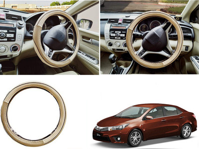 EXCHANGE CARTRENDING Steering Cover For Toyota Universal For Car(Beige, Leather)