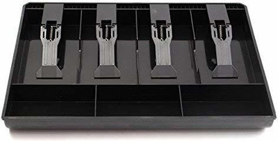 Brijshi 7 Compartments Plastic Cash Drawer(Black)