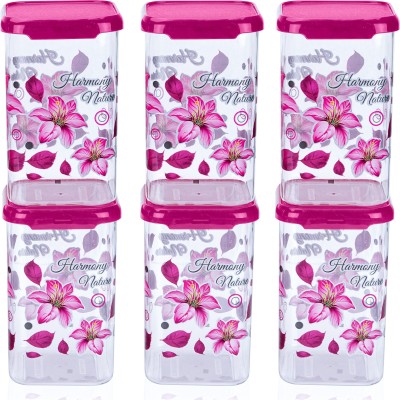 4 SACRED Plastic Grocery Container  - 1100 ml(Pack of 6, Pink)