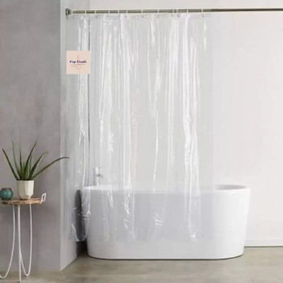 Pop Shade 213 cm (7 ft) PVC Transparent Shower Curtain Single Curtain(Solid, Transparent)