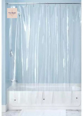 Pop Shade 213 cm (7 ft) PVC Transparent Shower Curtain Single Curtain(Solid, Transparent)