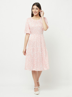 CRIMSOUNE CLUB Women A-line Pink Knee Length Dress