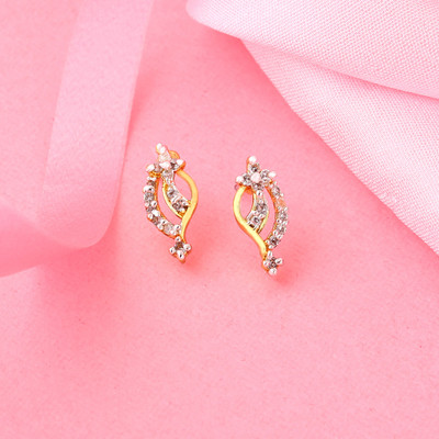 Estele Cubic Zirconia Brass Stud Earring