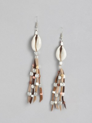 RICHEERA Brown Teardrop Shaped Drop Metal Drops & Danglers