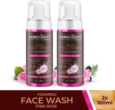 COROnation Herbal Pink Rose Foaming  - Pack of 2 Face Wash(320 ml)