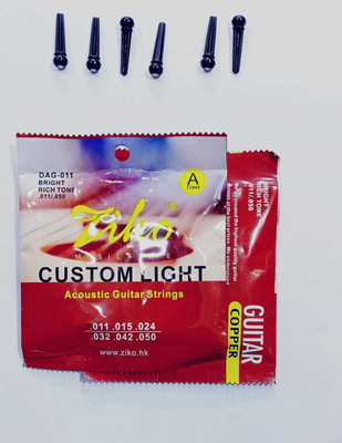 Ziko Acoustic ZIKOO STRING AND BRIDGE PIN 6 Guitar String(6 Strings)
