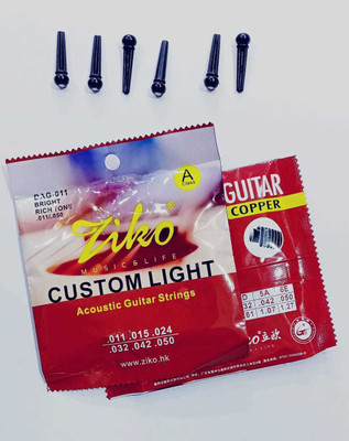 Ziko Acoustic ZIKOO CUSTOM GAUGE AND 6 PIN Guitar String(6 Strings)
