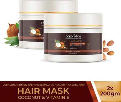 COROnation Herbal Coconut & Vitamin E Hair Mask - Pack of 2(400 g)