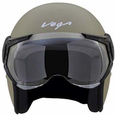 VEGA Jet Girls/Women W/Visor Dull Desert Storm Helmet-L Motorbike Helmet(Dull Desert Storm)