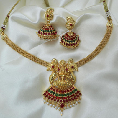 BHARGAV ART Alloy Gold, Green, Maroon Jewellery Set(Pack of 1)