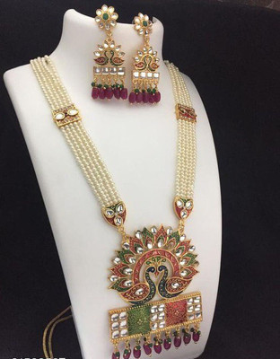 kapi enterprise Brass Gold-plated Multicolor Jewellery Set(Pack of 1)