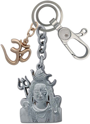 HANDSOME ISK Double Side Shiv Ji With OM Locking Hook Key Chain