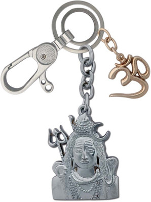 SHOKY LOOKS Double Side Shiv bholenath With OM Locking Lock Key Chain